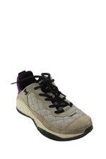 Chanel Women's Interlocking CC Logo Quilted Rubber Sole Sneakers Gray Size 37
