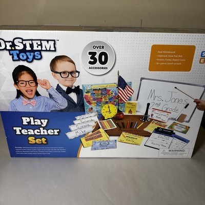 Dr. STEM Toys | Play Teacher Role-Play Set Includes Reusable White Board, Bell