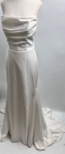 Justin Alexander Gwinn Strapless Charmeuse Fit Flare w Train Wedding Dress 6