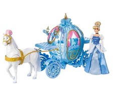 Disney Cenicienta Muñeca Clásica De Lujo Set de Regalo Princesa Carruaje Caballo Vestido.