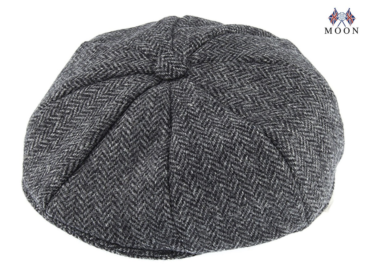Dents Durleigh Abraham Moon Yorkshire Herringbone Tweed Piece Newsboy  Cap