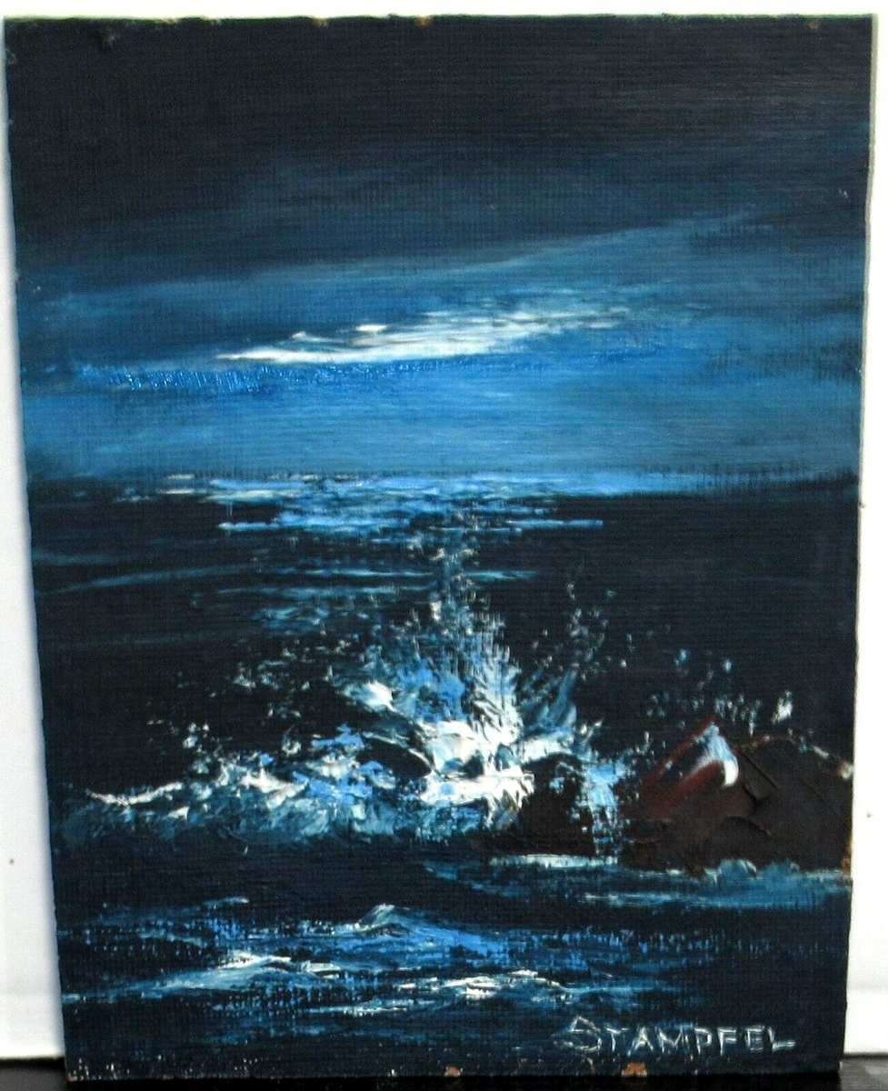 STAMPFEL ORIGINAL OIL ON BOARD SEASCAPE PAINTING UNFRAMED | eBay