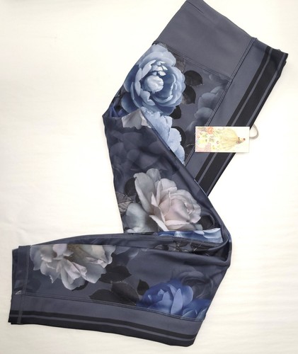 NWT Johnny Was BEE ACTIVE Grey Peony High Waist Sculpting Legging-XL-OL12090125