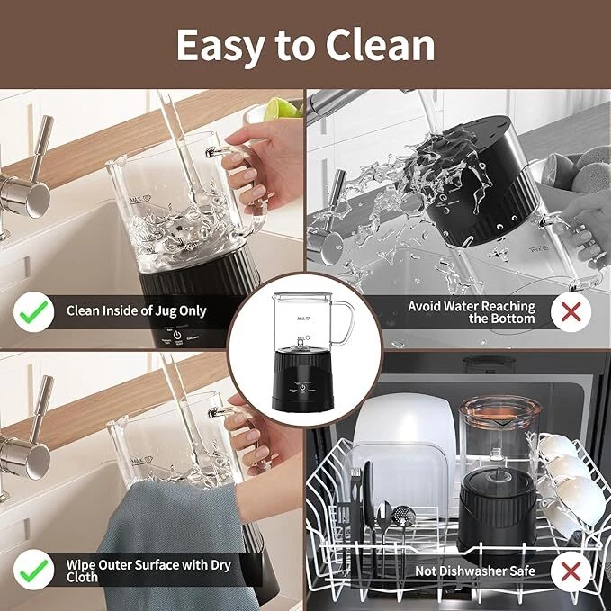 Milk Frother Electric,4 in 1 Milk Frother and Steamer,14OZ Warm and Cold Foam