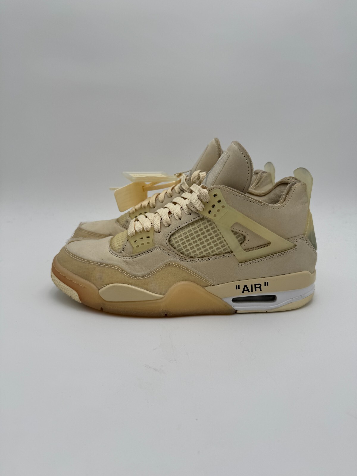 Taglia 9 M 10 5 W OFF WHITE x Nike Air Jordan 4 OG Sail bianco crema