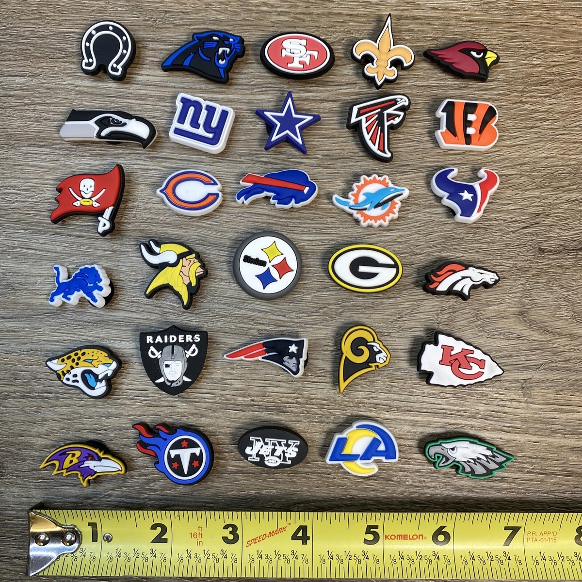 FOOTBALL TEAM LOGOS Shoe Charms for CROCS Wristbands Bracelets NEW, YOU PICK