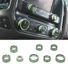 Green Central Control Radio AC Knobs Switch Button For 2014-2018 Chevy Silverado