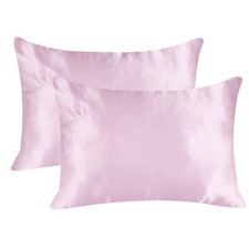 EHP Super Soft Silky 2 Piece Satin Toddler Pillowcases, Zippered Closure
