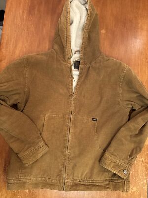 LEE Denim CORDUROY Sherpa Lined hooded Work Trucker JACKET Mens Size M  Medium