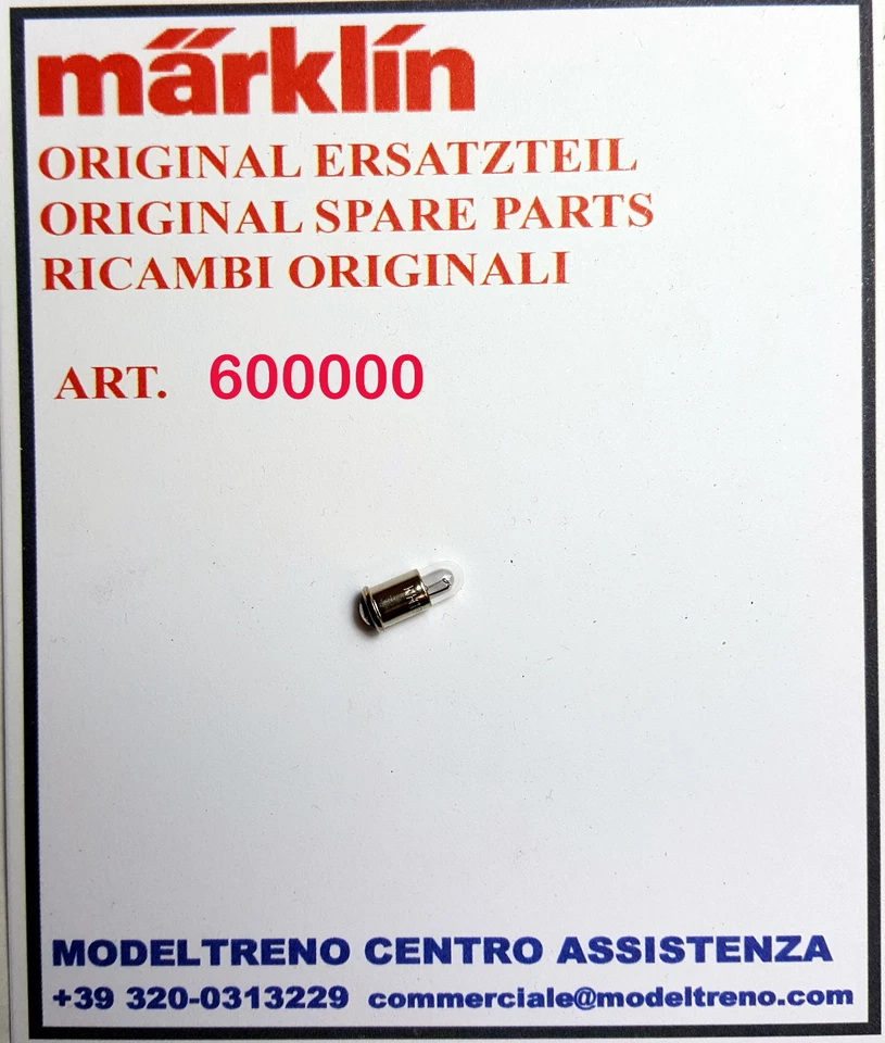 MARKLIN 60000 600000 LAMPADINA GLÜHLAMPE