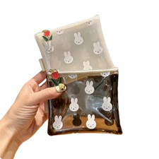  Set of 2 Miffy Beige Brown Tulip Pouch Case Card Money Small Storage Bag Purse