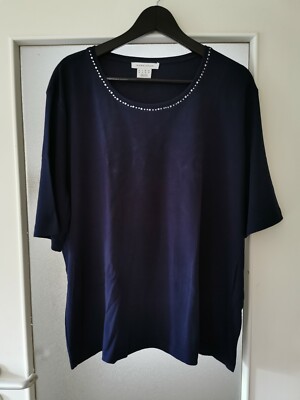 *MARK ADAM*Shirt mit Strasssteinen/ T-Shirt Gr.48  Farbe Navy 100%Cotton