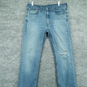 Jeans Levis 514 Corte Recto 34x31 Denim azul envejecido se desvaneció Levi  Rip Bigotes | eBay