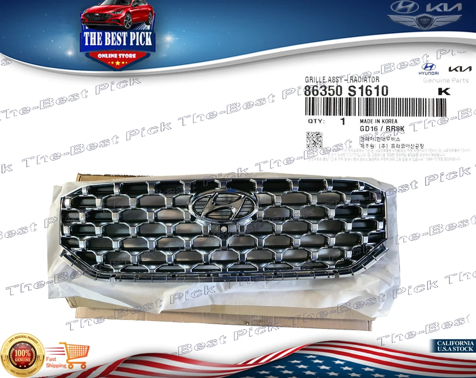 Rejilla delantera GENUINA con CÁMARA ENTERA para Hyundai Santa Fe 2021-2023 86350S1610 Foto 2 de 2