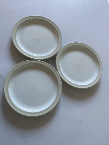 3 X DENBY LINEN TEA / SIDE PLATES, Used Condition, Prompt Post