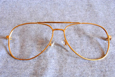 unbranded eyeglass frame front aviator pilot gold 59-16