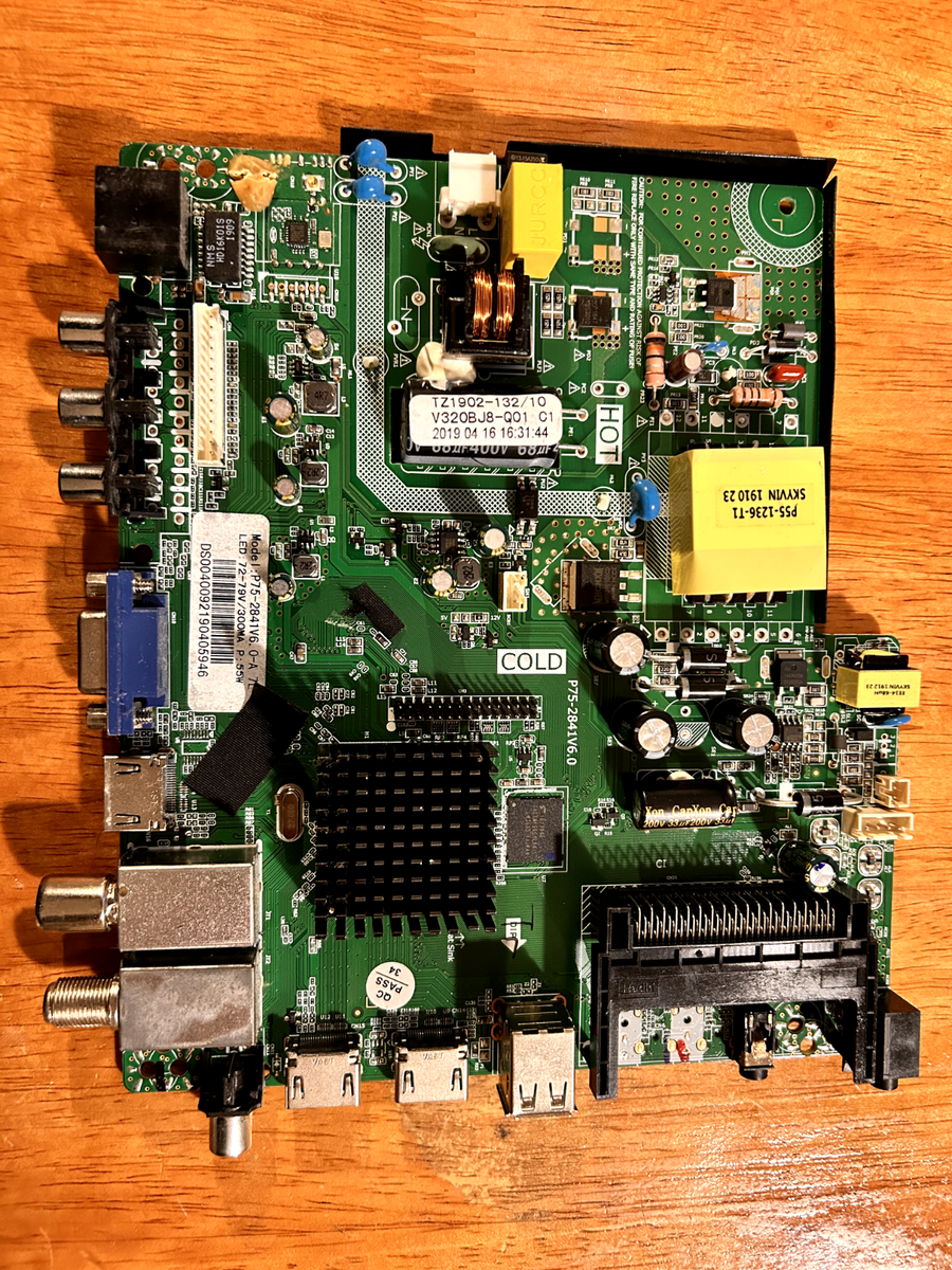 P75-2841V6.0 MAIN MOTHERBOARD FOR AKAI AKTV3225 TV AND SMART SAT