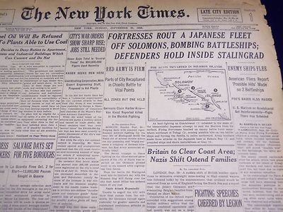 1942 SEPT 20 NEW YORK TIMES - FORTRESSES ROUT A JAPANESE FLEET - NT 1204