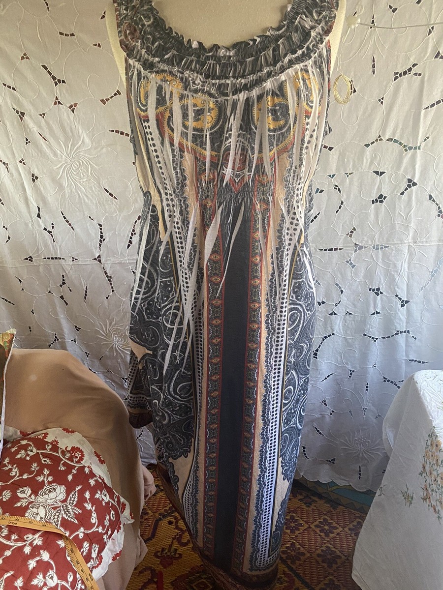 love poet maxi dress RESERVED 1970s Sheer Peacock Rainbow Silk Maxi Dress with Poet Sleeves