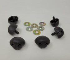 6 pcs VTG Zim's Brown Plastic Animal Dog Nose with Washer 30mm for Craft Toy