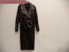 Nwot - Something Navy Women's Black Glossy Trench Coat, Size 2xl