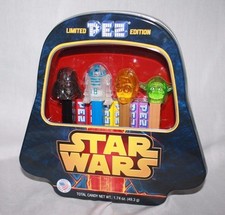 Limited Edition Star Wars Pez with Darth Vader Yoda c-2po r2-d2 Collector's Tin