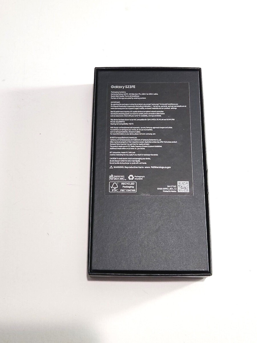 Samsung Galaxy S24 FE S23 FE Empty Box Retail Box Cable+Plastic