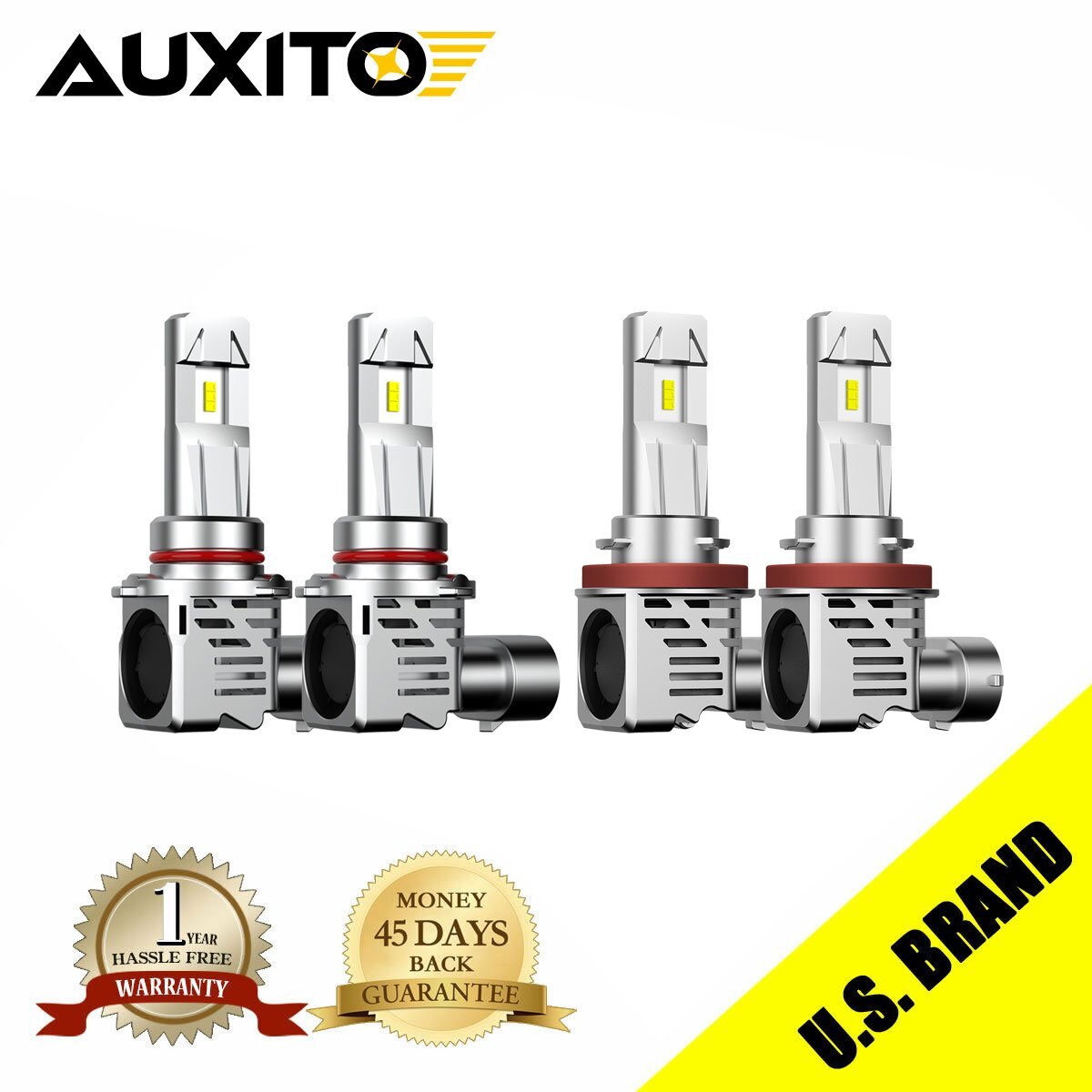 M3 AUXITO LED Headlight H11 9005 Hi Low Beam for Dodge Ram 1500 2500 2009-21 4PC