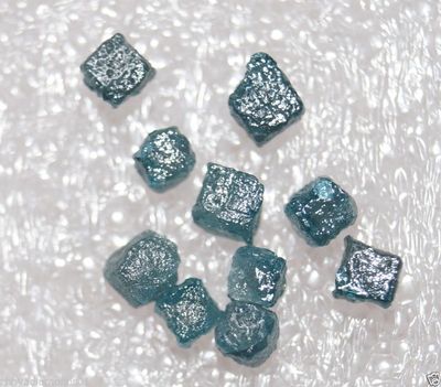 2 Pcs, Blue Rough Diamond Box Cubes, Natural Rough Diamonds, Approx 4mm ...