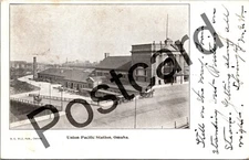 1905 Union Pacific Station, Omaha, railroad, B.G. Bilz Pub. postcard jj201