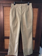NWT Women  s Sz 8 Lady Edwards Tan Pleated Chino Pants. Inseam 32  . W18