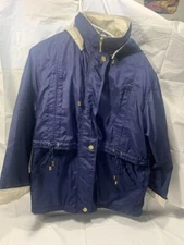 Current Seen  Womens Full Zip/Button Hooded Jacket Blue Medium Euc