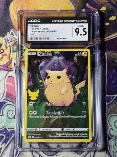 Pikachu 005/025 CGC 9.5  Stamped Full Art Pokémon Celebrations 2021 TCG