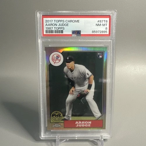 2017 Topps Chrome - Aaron Judge - 1987 Topps - #87T-8 - (RC) - Yankees - PSA 8