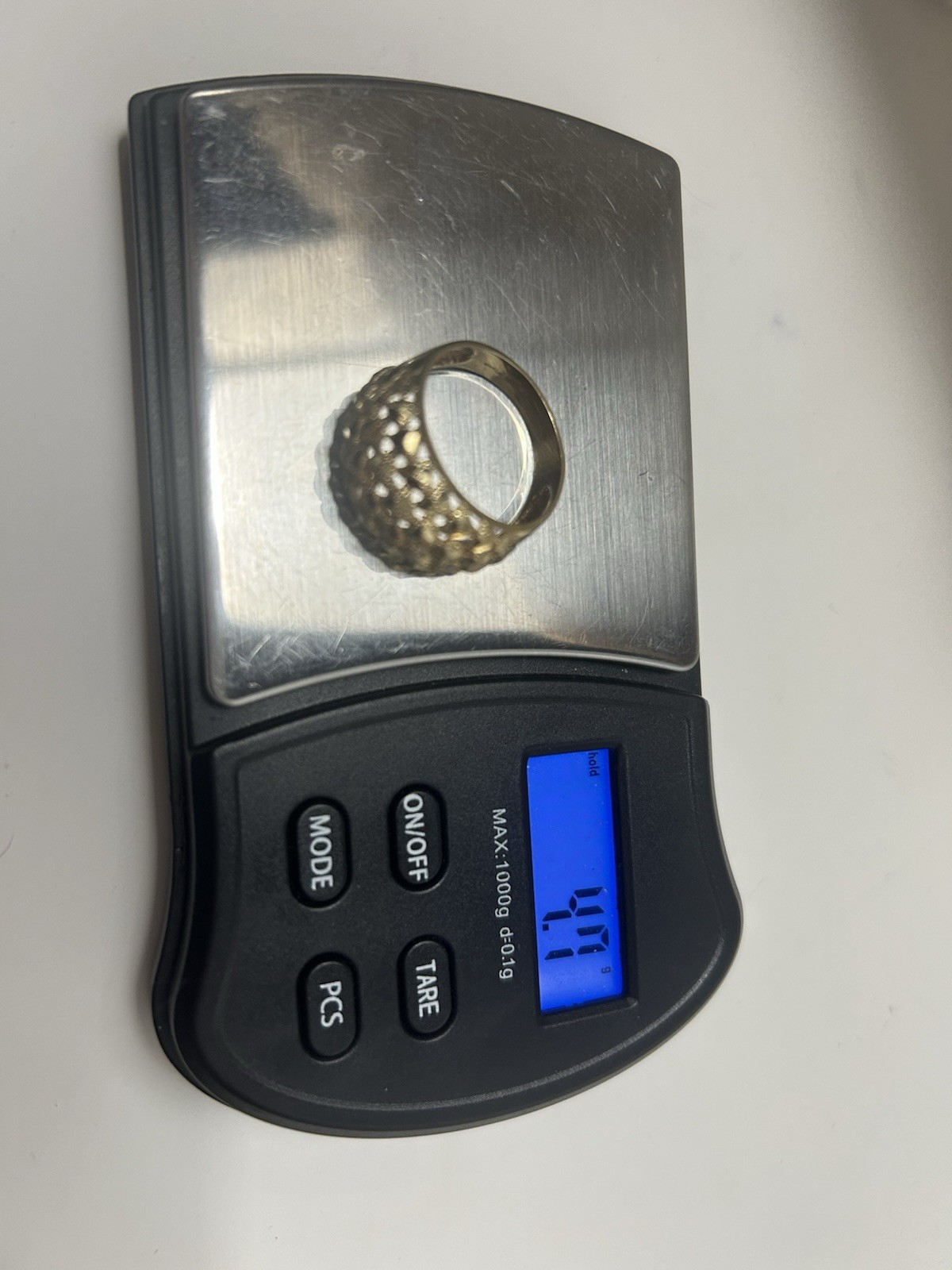 Solid 14k Yellow Gold Dome Ring, Nugget Diamond C… - image 21