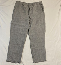 Toscano Ankle Pants Womens XL Heather Gray Linen Drawstring Slash Pockets