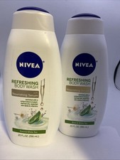 (2) Nivea Refreshing Body Wash Basil & White Tea Botanical Blossom 20 oz 0.69 per gallon