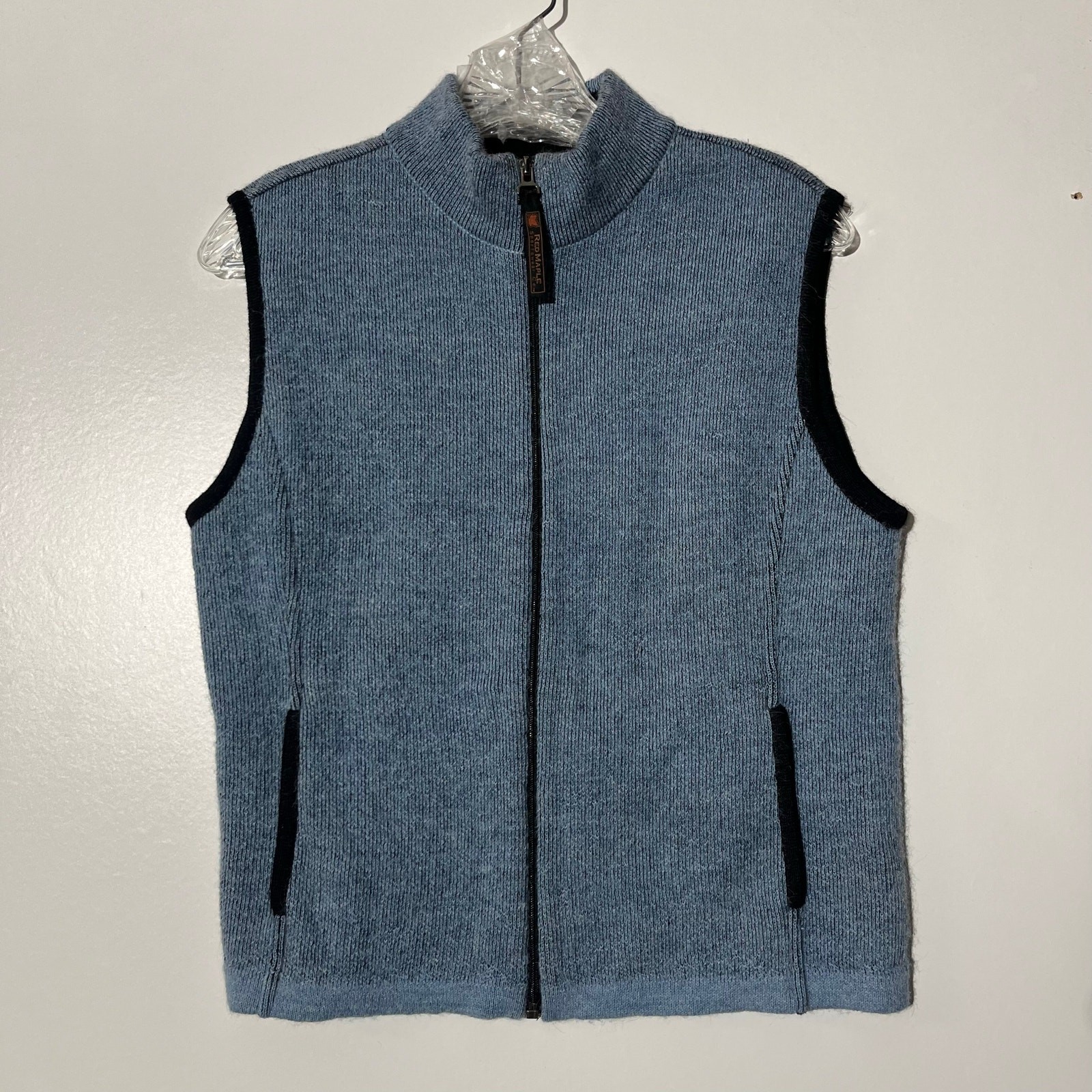 RedMaple Sportswear Alpaca Blend Blue Fullzip Outerwear Vest Men’s Size Small