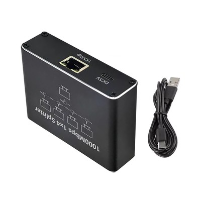 RJ45 Gigabit Ethernet Splitter 1 to 4 Port 1000Mbps LAN Network Internet Adapter