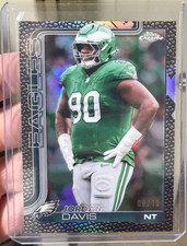 2025 Topps Chrome NFL Jordan Davis Football Black Leather /10 Eagles