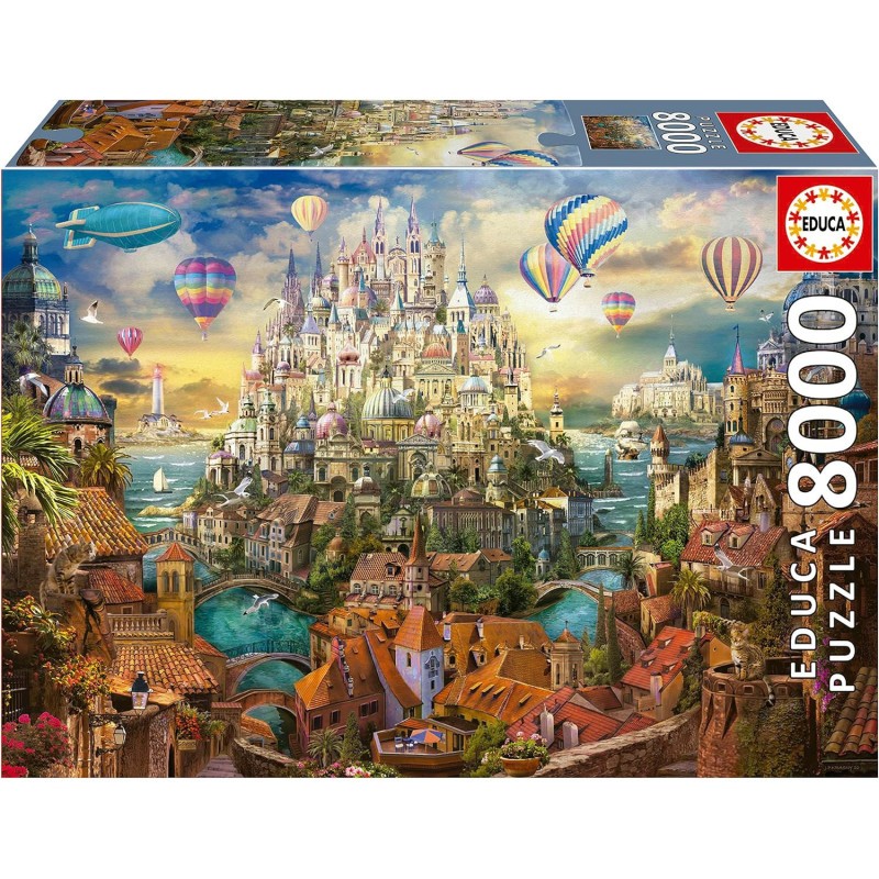 Puzzle 8000 pièces carton premium La ville des rêves grand format Educa