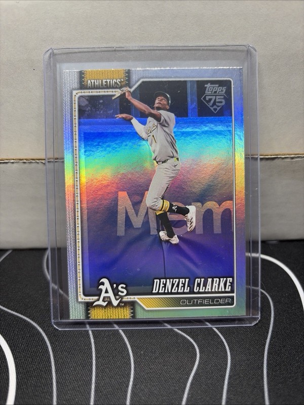 Denzel Clarke 2026 Topps Series 2 Rainbow Foil Parallel Card #375 Athletics
