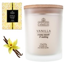 Vanilla Candle - 9.7 oz /275g Vanilla Scented Candle in Cream Frosted Glass J...