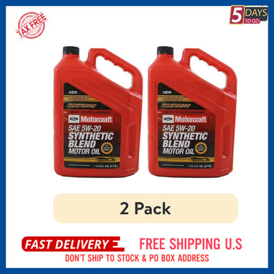 (2 pack) Motorcraft Synthetic Blend Motor Oil 5W-20 5-Quart Jug Sold By Each