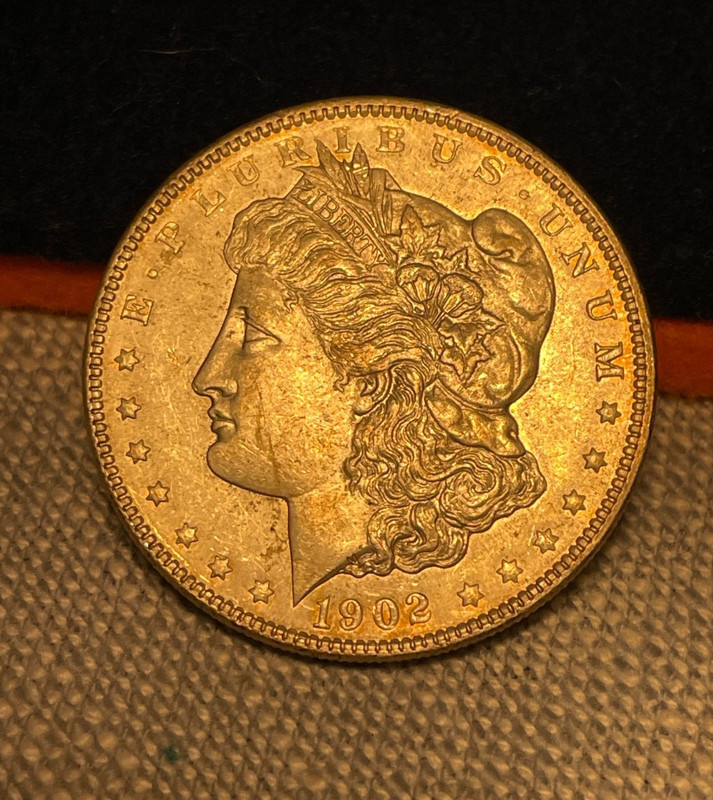 (#101733) Morgan Dollar:  1902 P.  Better date, unc/au.     (see video!)