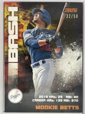 2020 TOPPS STADIUM CLUB BASH & BURN - MOOKIE BETTS - ORANGE /50 - DODGERS