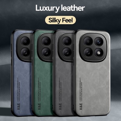 For XiaoMi RedMi Note 15 Pro+, Business Retro Leather Soft Magnetic Case Cover