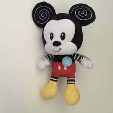 NEW 12  Disney Baby Mickey Mouse Plush Soft Toy Red Black White Visual Contrast