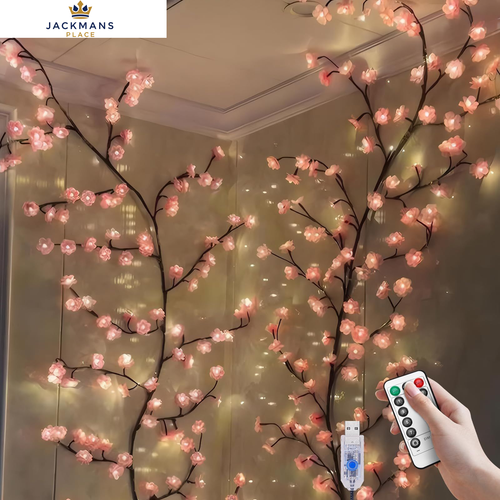 VIMAZ LED Cherry Blossom Tree Branch Lights for Wall,8 Modes 48 Lights(1.2m)