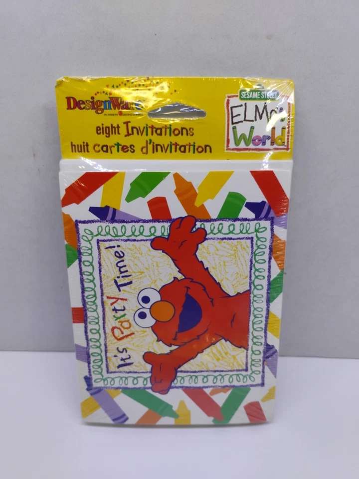 ELMO вечеринки приглашения и спасибо карты каждая упаковка 8 карт и конвертов лот из 5 - Изображение 2 из 3